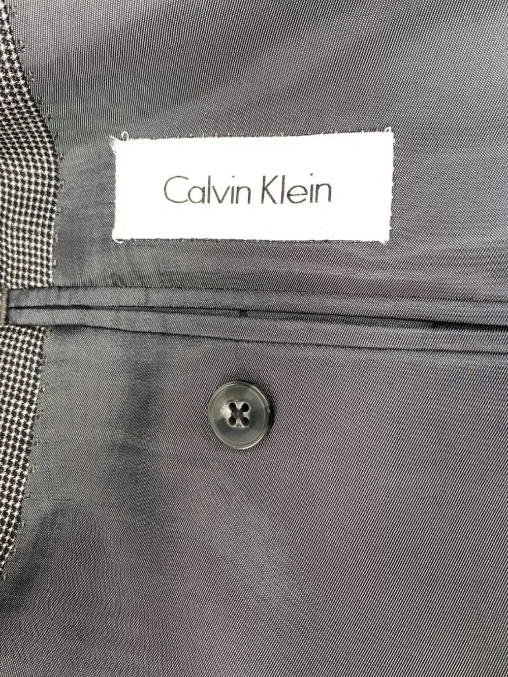 Calvin Klein Mens Blazer Suit Jacket 52 Regular Black Check